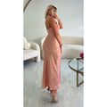 Robe longue satiné champagne