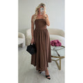 Robe midi coton bustier choco