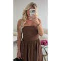 Robe midi coton bustier choco