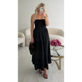 Robe midi coton bustier noire