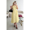 Robe midi coton jaune