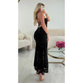 Robe sirène fleurs noire
