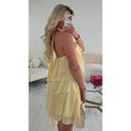 Robe volant jaune pastel asymétrie