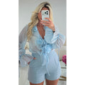 Short doublé bleu couture