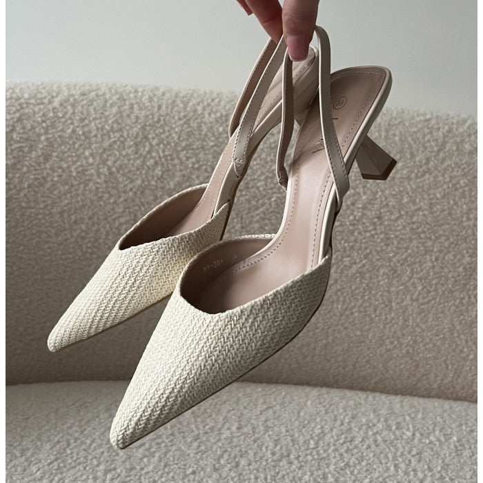Talon paille beige