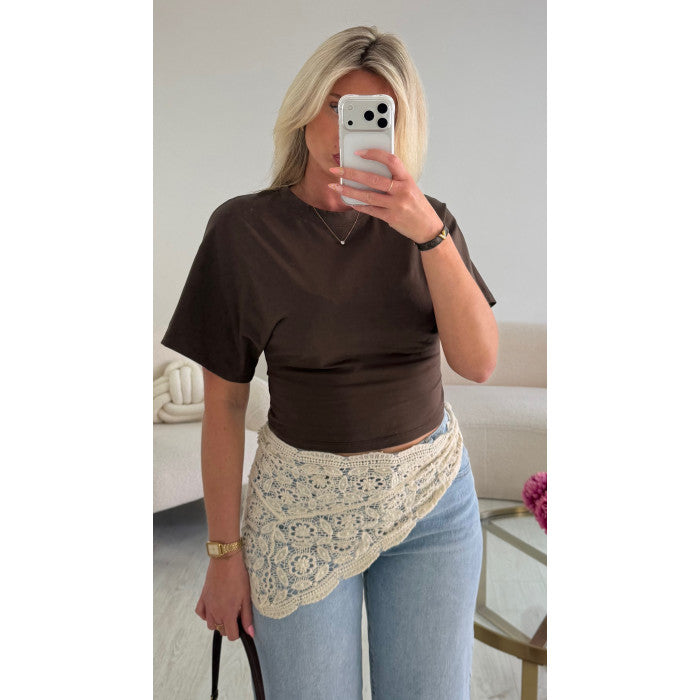 Tee-shirt cintré classique choco