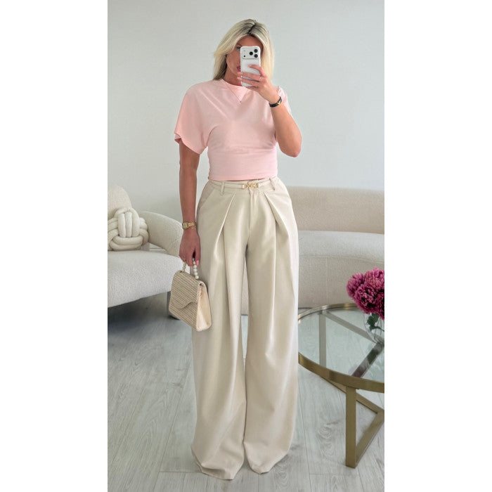 Tee-shirt cintré classique rose