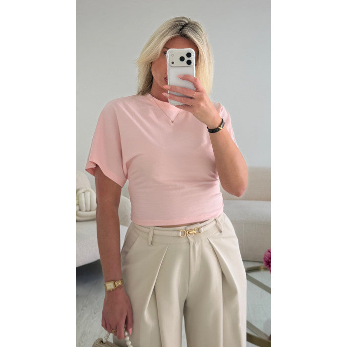 Tee-shirt cintré classique rose