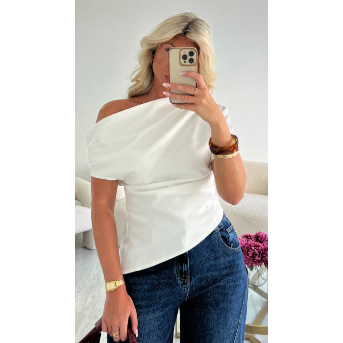 top asymétrie blanc
