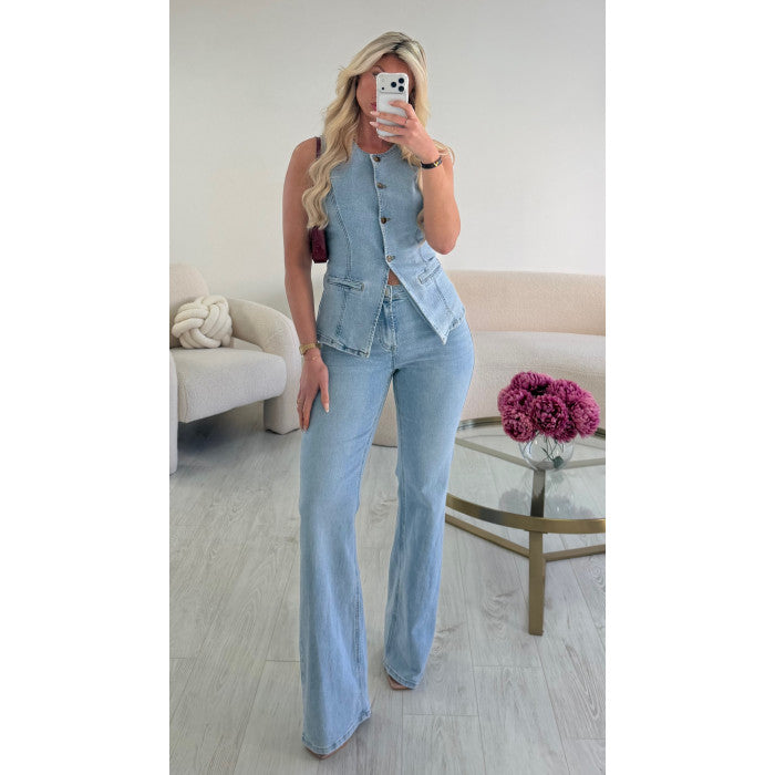 Top boléro jeans bleu