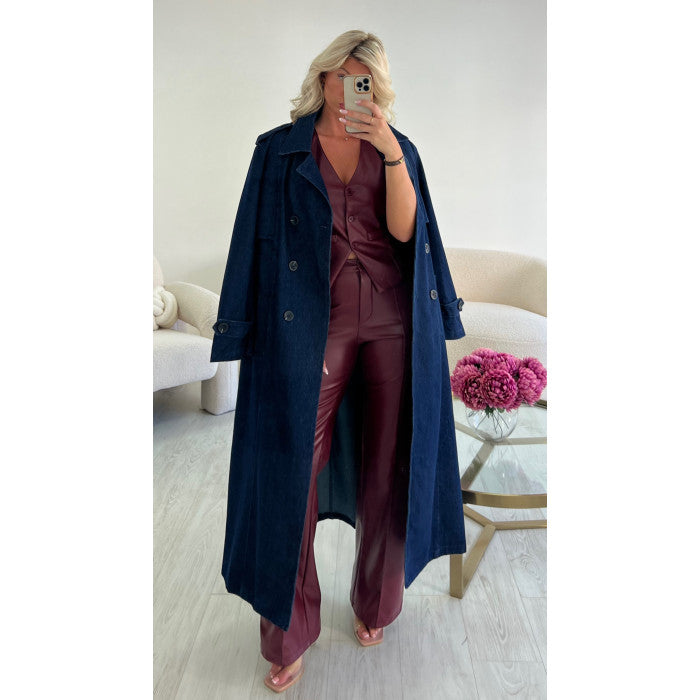 Top boléro simili cuir bordeaux