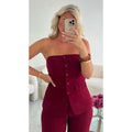 Top bustier burgandy