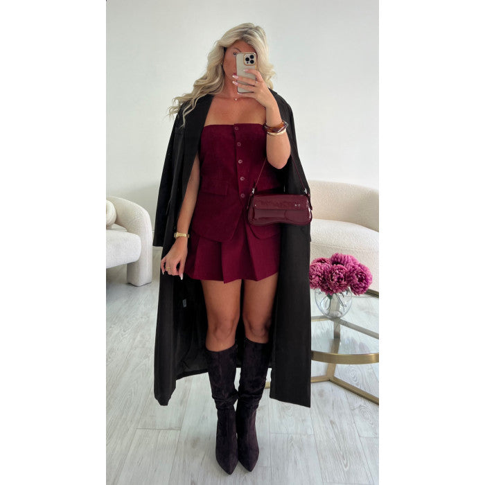 Top bustier burgandy