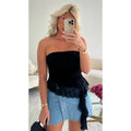 Top bustier dentelle noir
