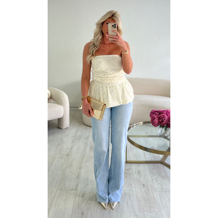 Top bustier crème
