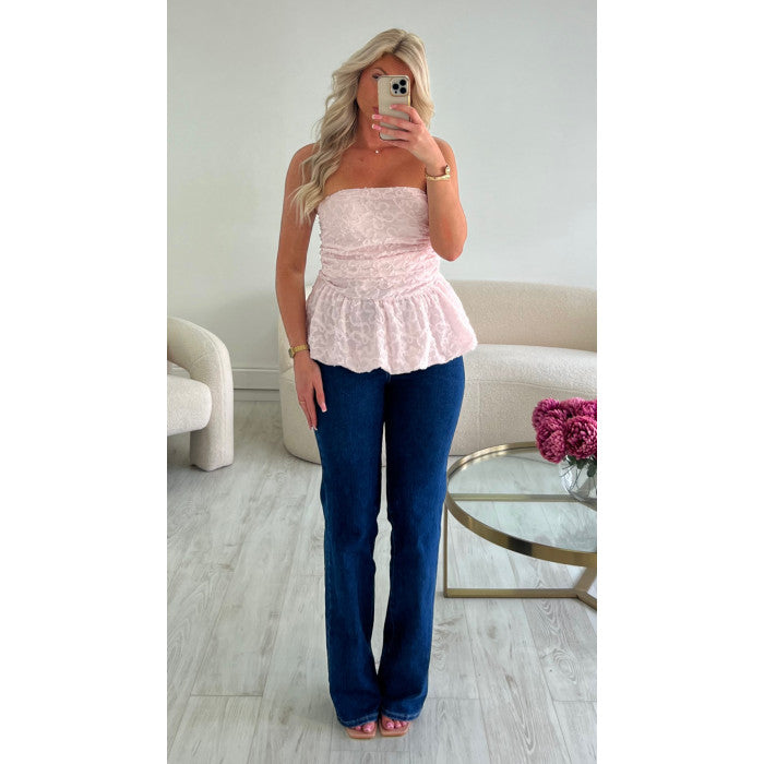 Top bustier rose