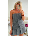 Top bustier gris chiné