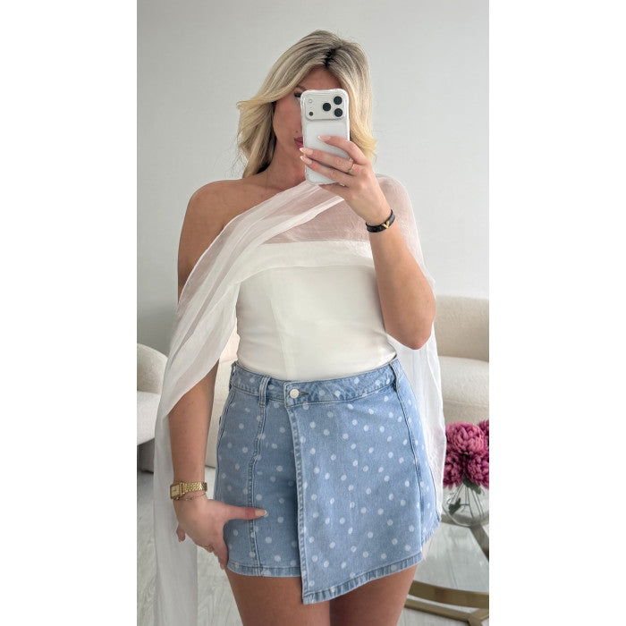 Top bustier voile blanc