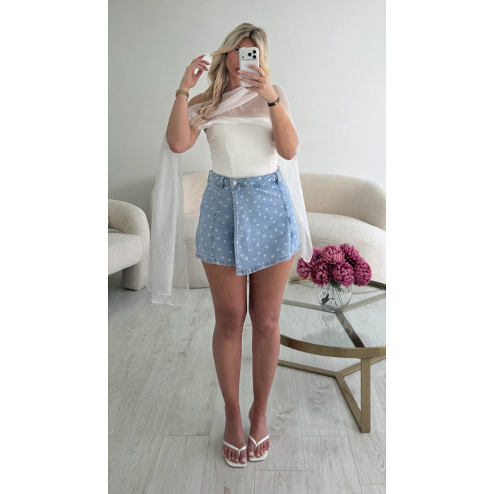 Top bustier voile blanc