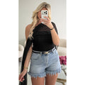 Top bustier voile noir