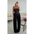 Top corset pois noir épais