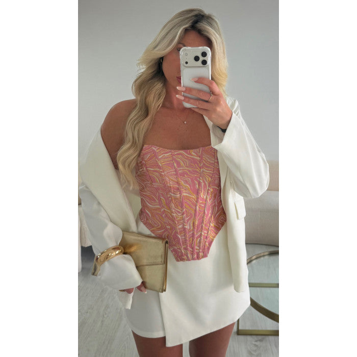 Top corset rose doré