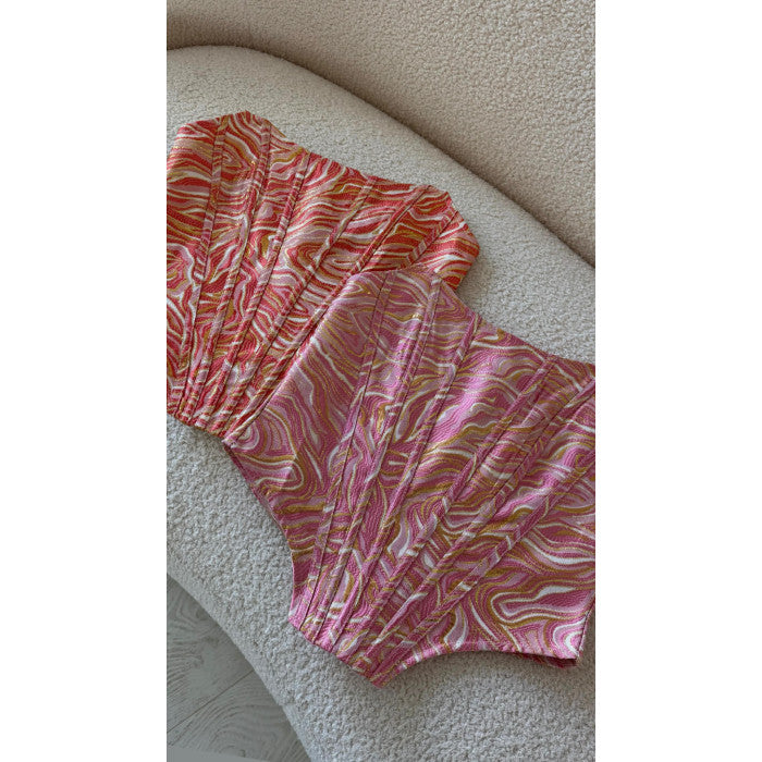Top corset rose doré