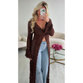 Top kimono long choco maille