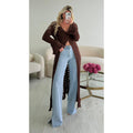 Top kimono long choco maille