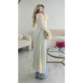 Top kimono long ivoire maille