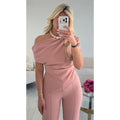 Top old pink drapé asymétrique
