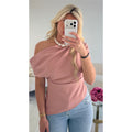 Top old pink drapé asymétrique