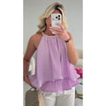 Top péplum lila perle