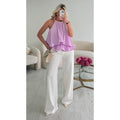 Top péplum lila perle