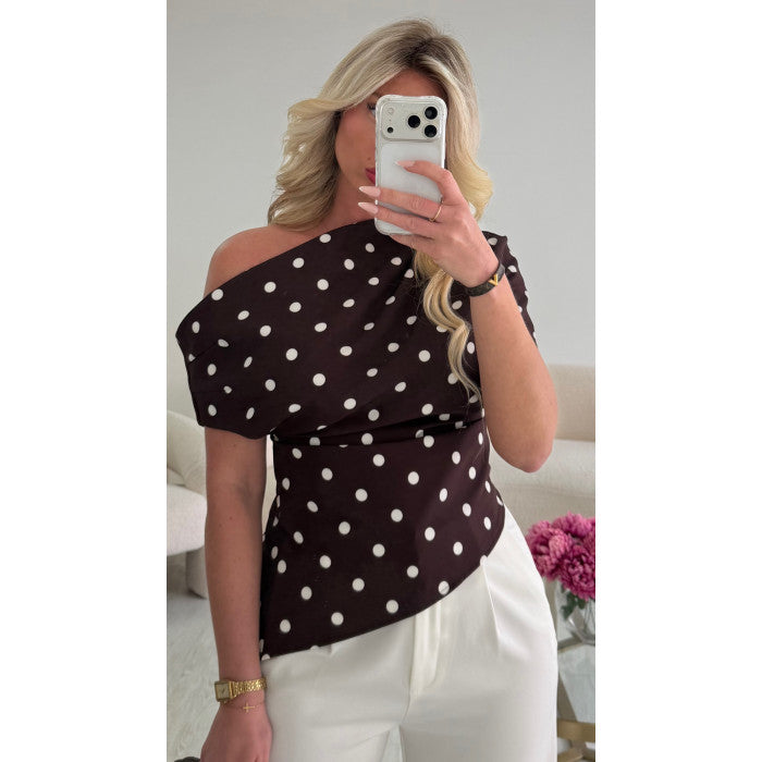 Top pois choco asymétrique