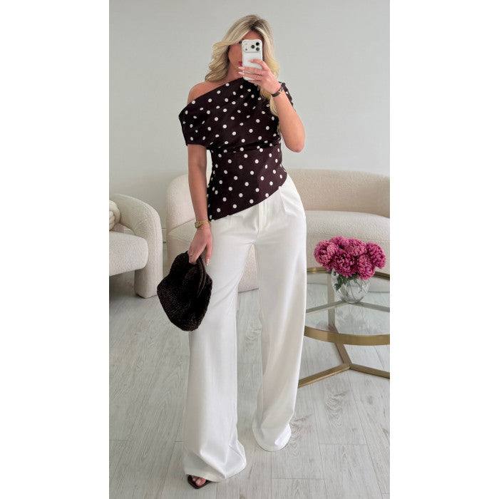 Top pois choco asymétrique