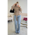 Trench col montant cintré taupe