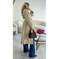 Trench long beige col choco