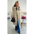Trench long beige col choco