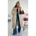 Trench long beige col choco