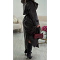 Trench long simili brillant cintré choco Premium