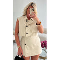 Veste sans manches beige