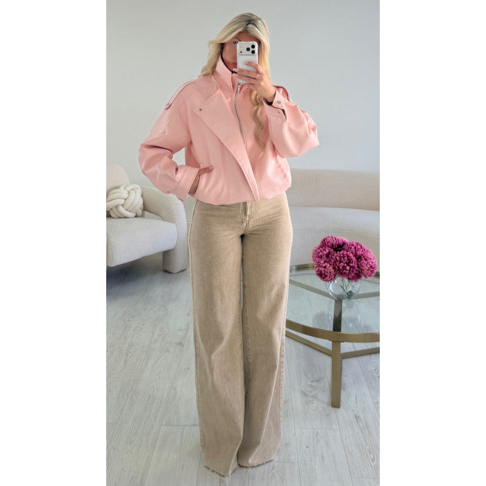 Veste simili col montant rose pastel