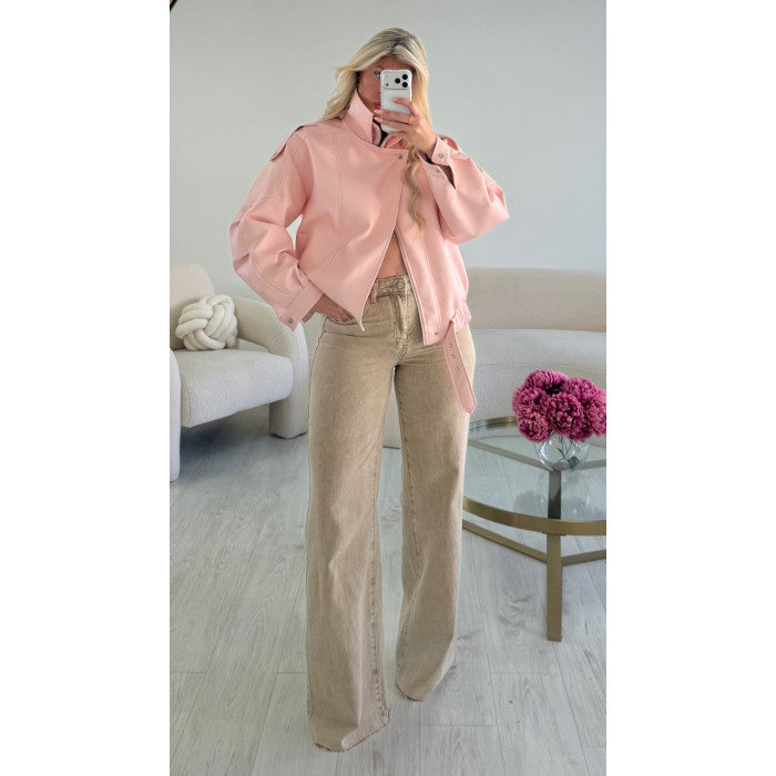 Veste simili col montant rose pastel