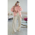 Veste simili col montant rose pastel